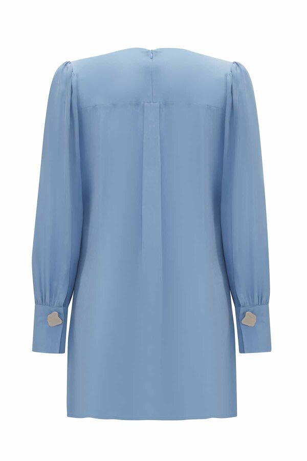 Round Collar Classic Cut Cupro Tunic - 7