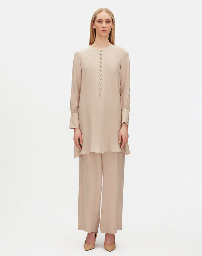 Round Neck Brit Detail Tunic - 2