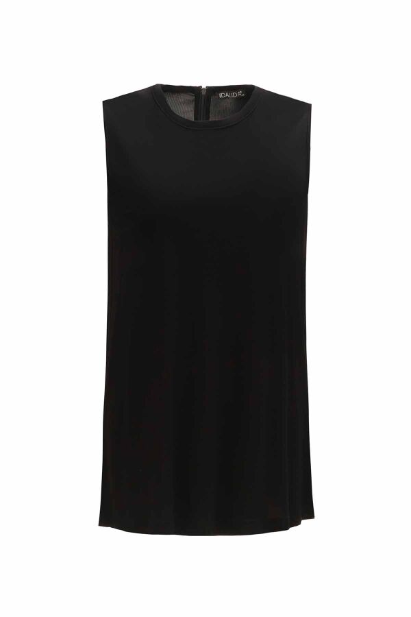 Round Neck Solid Color Sleeveless Tunic - 5