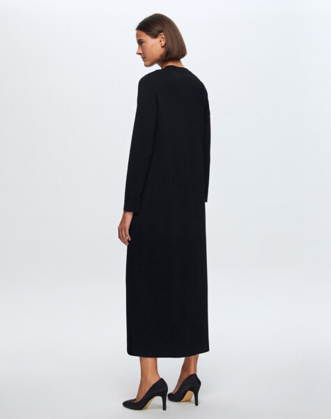 T24K-4011 Round Collar Stone Detailed Dress - 4