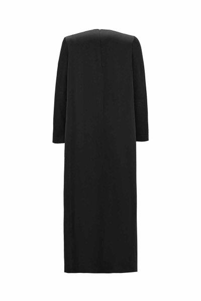 Ruched Waist Dark Grey Cupro Dress - MISS DALIDA (1)