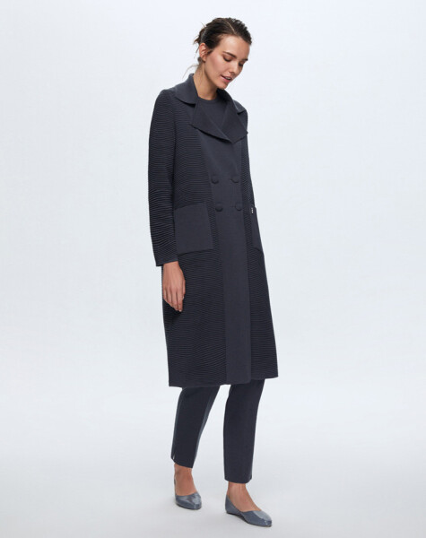 T24K-8014 Self-Ribing Buttoned Jacket - 6