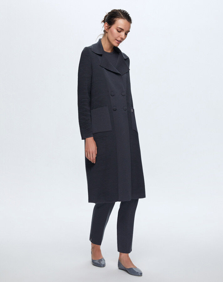 T24K-8014 Self-Ribing Buttoned Jacket - 6