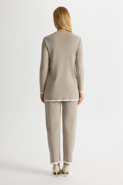 Stripe Detailed Knit Trousers - 3