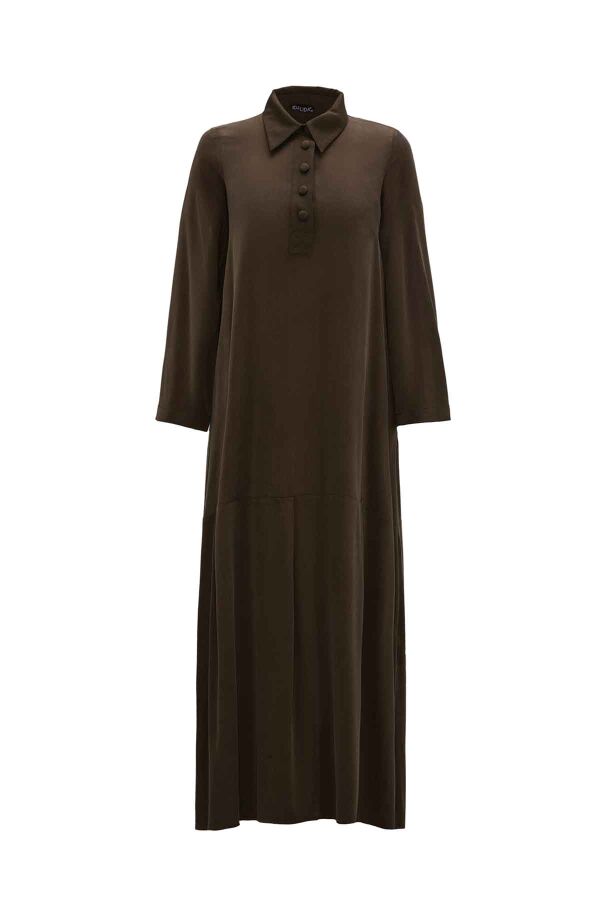 Shirt Collar Cupro Dress - 1