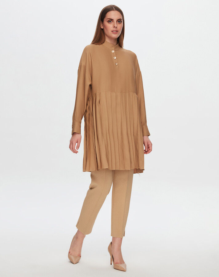 T24Y-3008 Pleat Detailed Shirt - 1