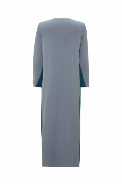 Side Striped Knitted Grey Dress - 2