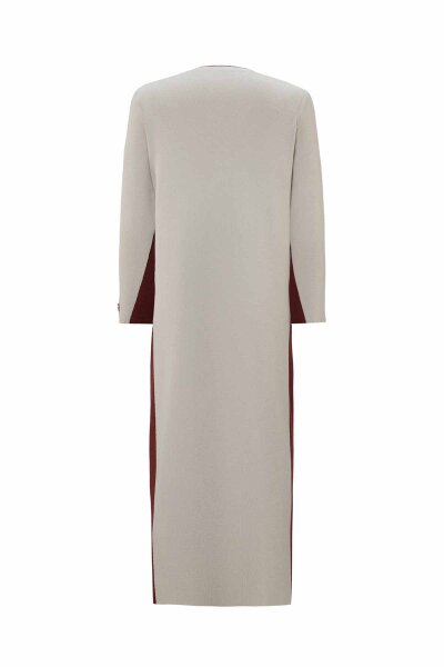 Side Striped Knitted Stone Color Dress - 2