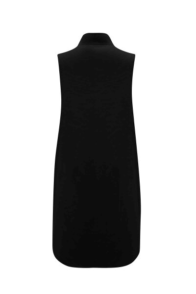 Sleeveless Black Vest with Zipper and Lining - MISS DALIDA (1)