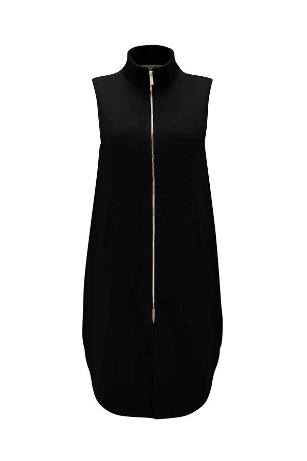 Zippered Sleeveless Inner Lined Vest - 1