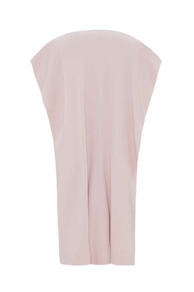 Sleeveless Knit Coat with Fur Pom-Pom Detail Pink - 2