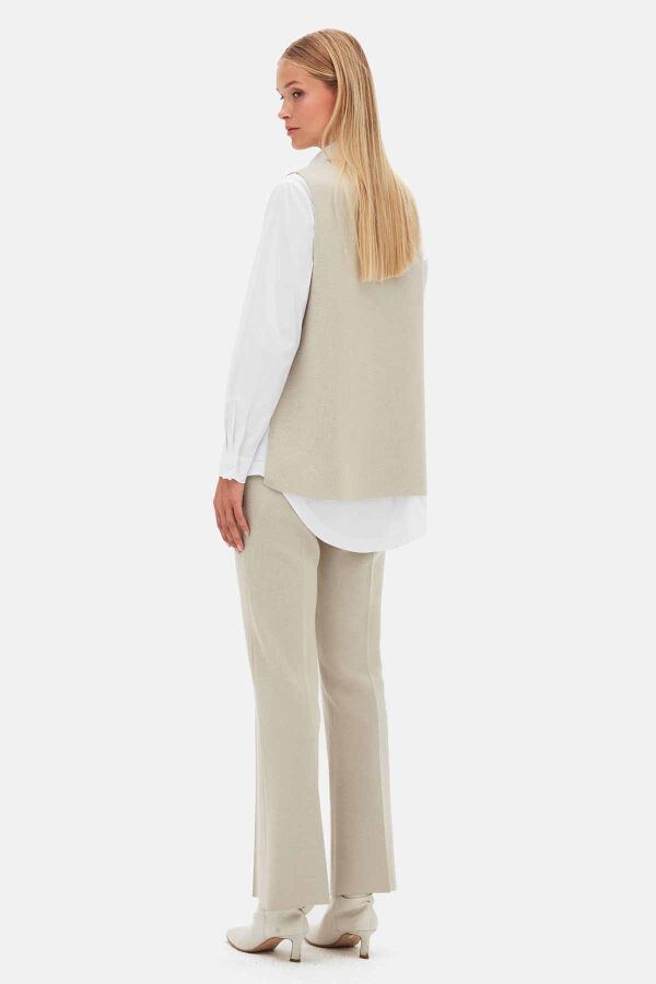 Sleeveless Knit Tunic with Collar Detail – Stone Color - 3