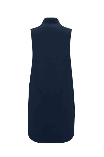 Sleeveless Navy Blue Vest with Zipper and Lining - MISS DALIDA (1)