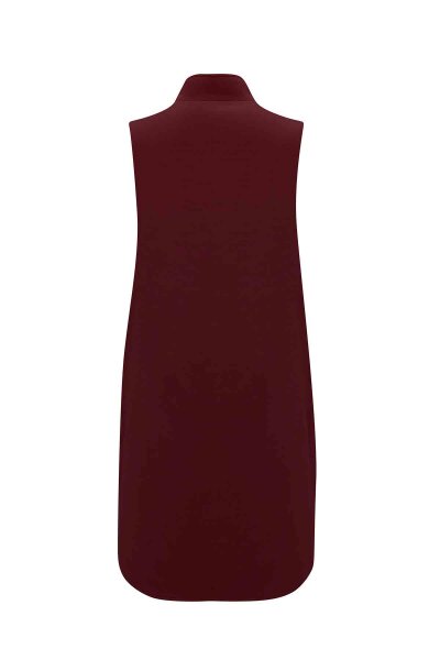 Sleeveless Zipped Lined Vest Burgundy - 2