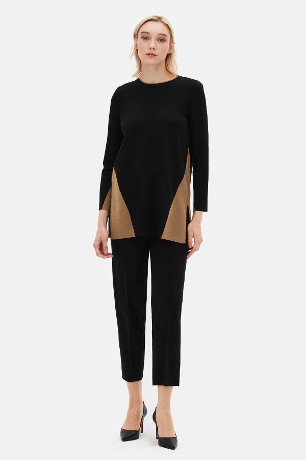 Skinny Leg Knitted Trousers - 1