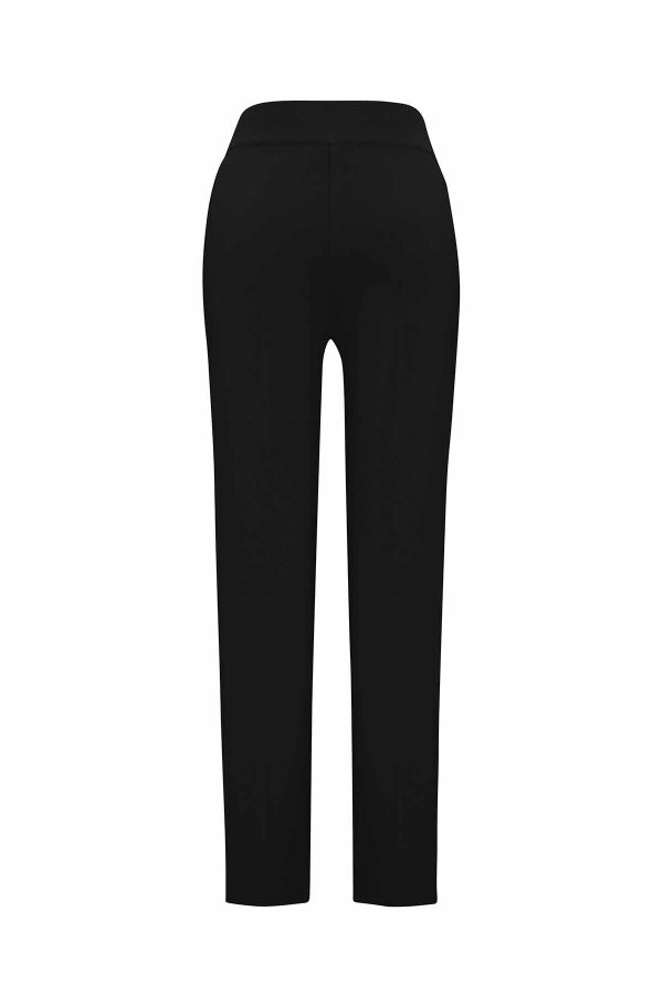 Slim Fit Knitted Black Pants - 4