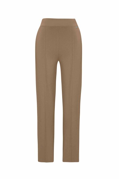 Slim Fit Knitted Camel Pants - 2