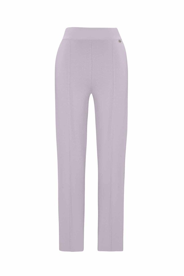 Slim Fit Knitted Lilac Pants - 1