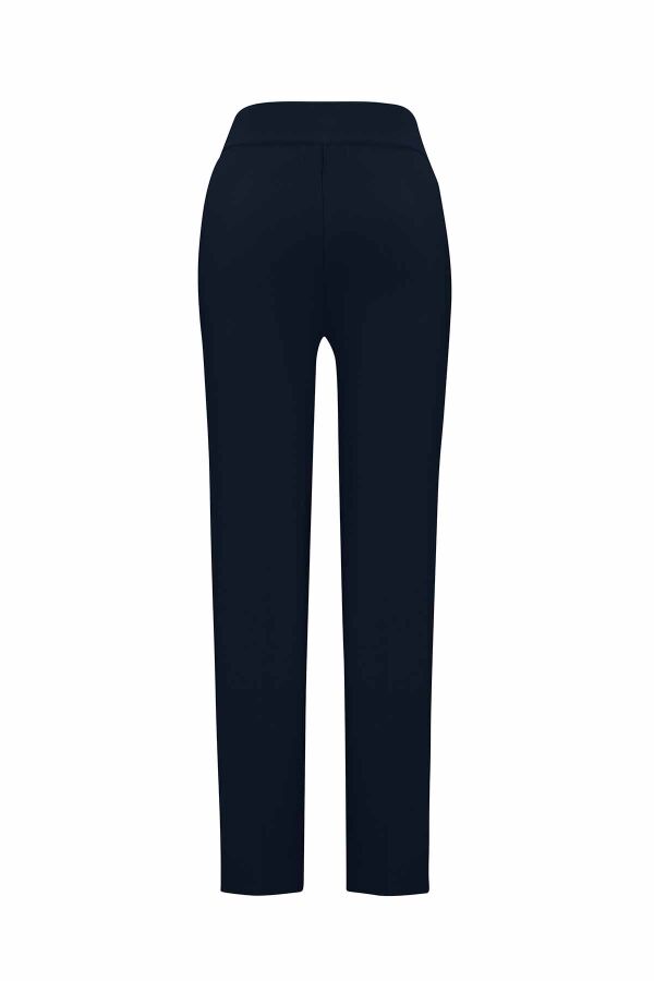 Slim Fit Knitted Navy Pants - 2