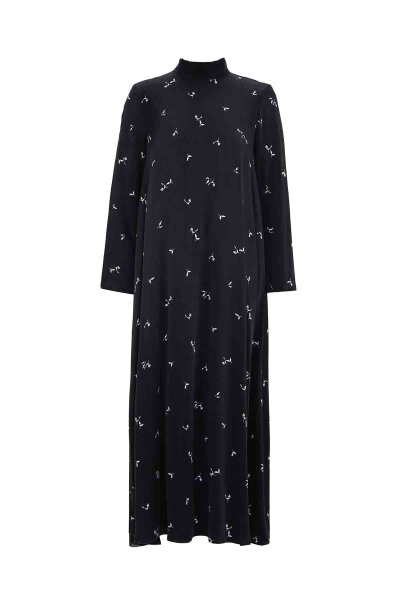 Small Print Relaxed Fit Dress Black - 1