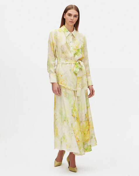 Soft Patterned Waist Belted Tunic - 1