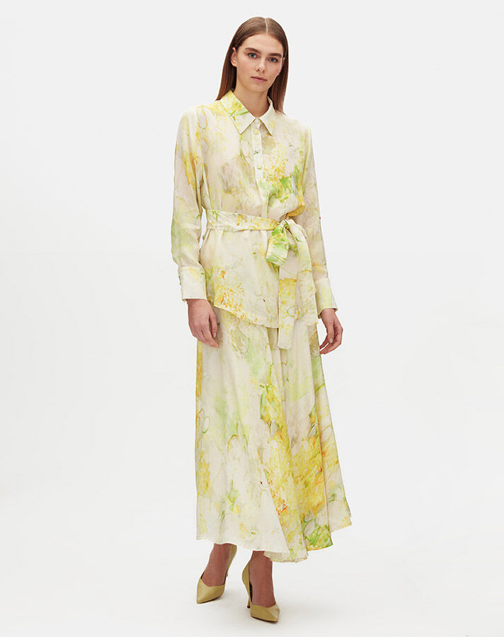 Soft Patterned Waist Belted Tunic - 1