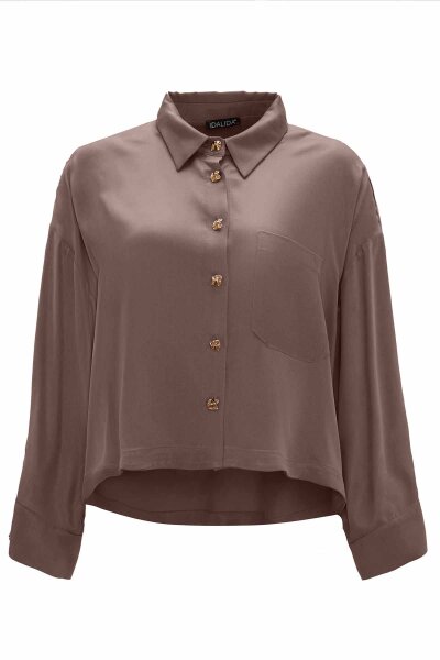 Solid Color Cupro Shirt Taupe 