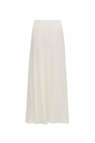 Solid Color Linen Flared Skirt - 1