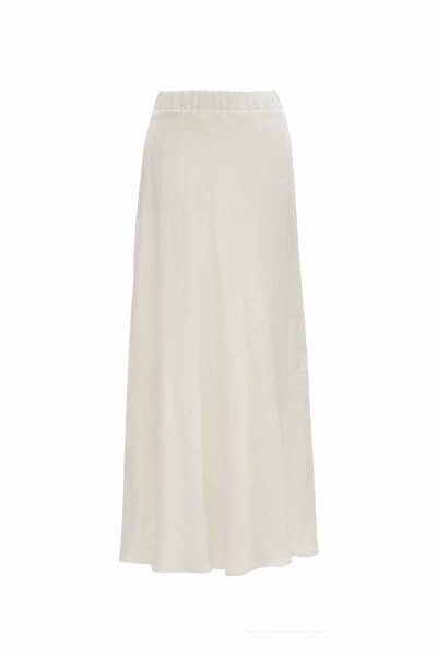 Solid Color Linen Flared Skirt - 2