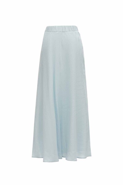 Solid Color Linen Flared Skirt - 3