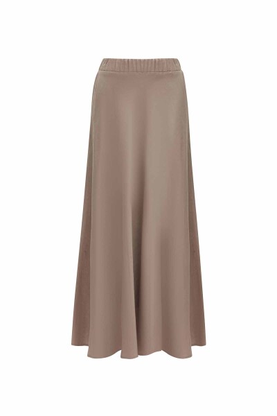 Solid Color Linen Flared Skirt - 8