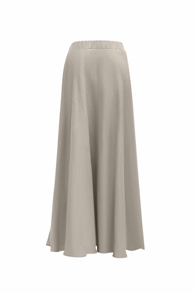 Solid Color Linen Flared Skirt - 10