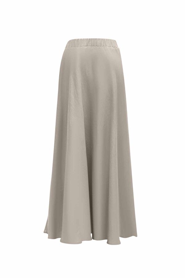 Solid Color Linen Flared Skirt - 10