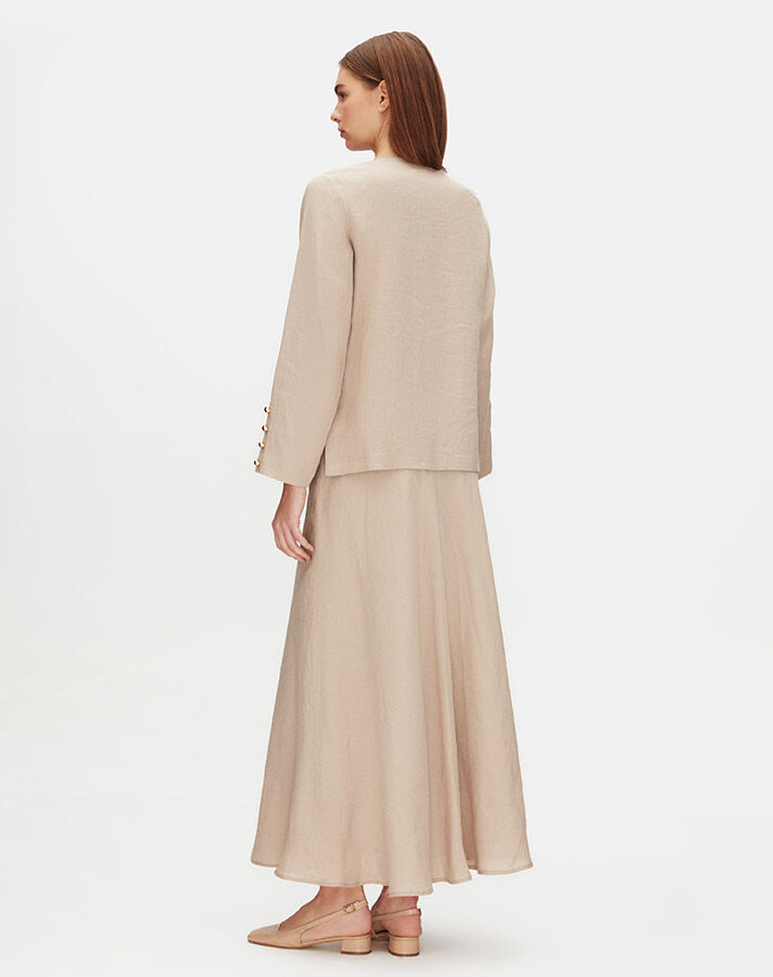 Solid Color Linen Short Jacket - 6