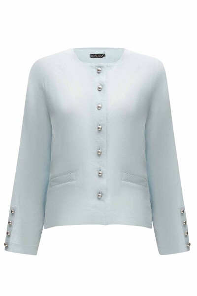 Solid Color Linen Short Jacket - 9
