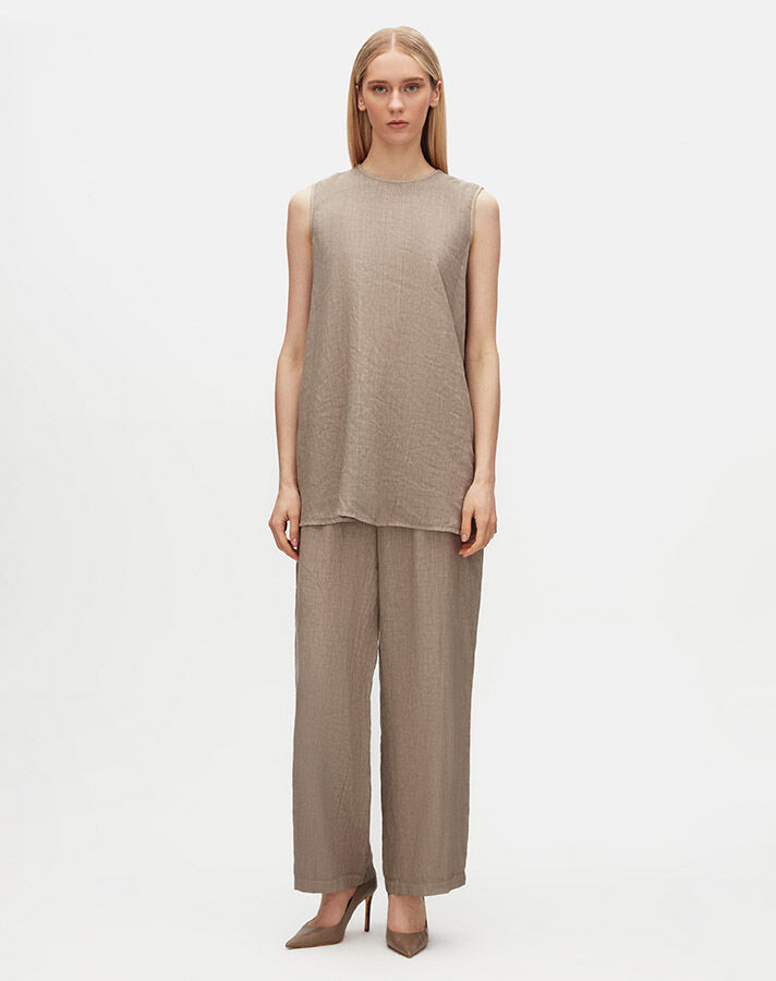 Solid Color Linen Tunic - 2