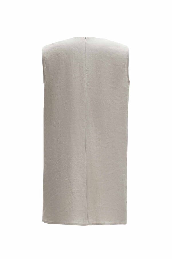 Solid Color Linen Tunic - 3