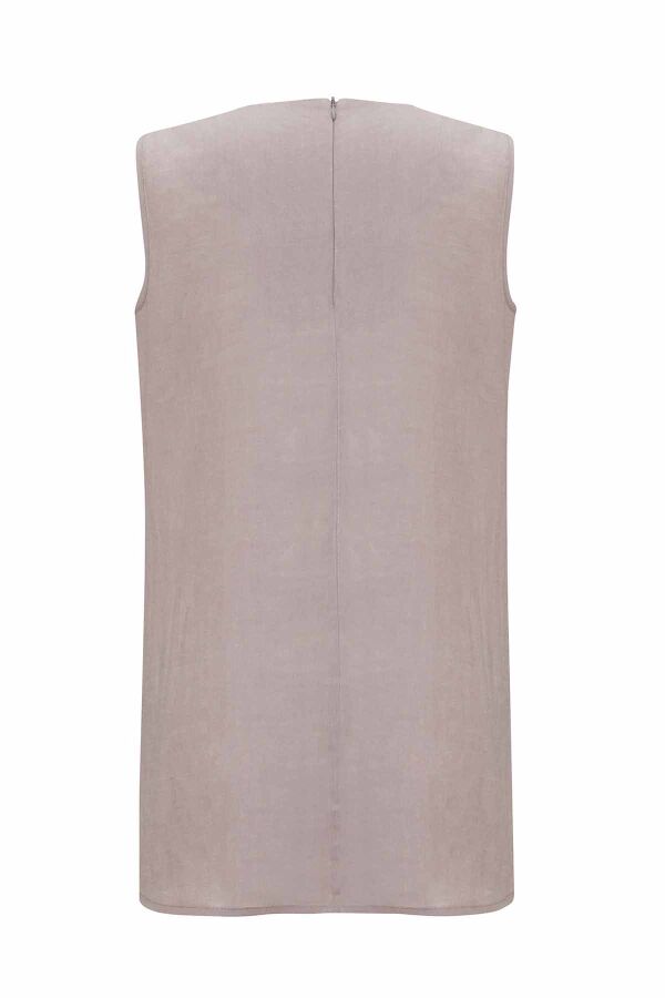 Solid Color Sleeveless Linen Tunic - 6