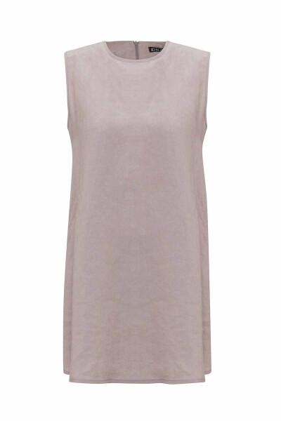 Solid Color Sleeveless Linen Tunic - 5