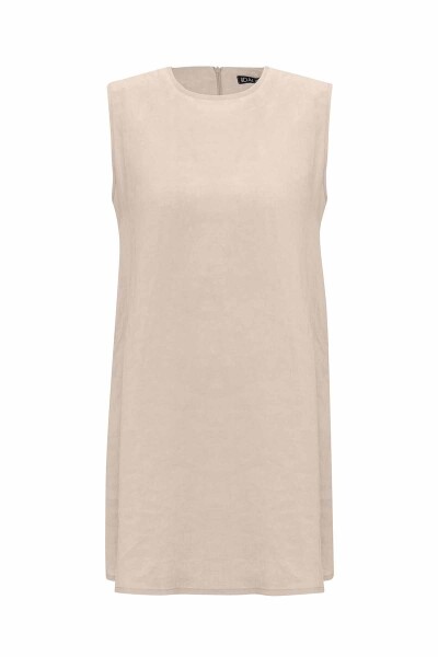 Solid Color Sleeveless Linen Tunic - 9