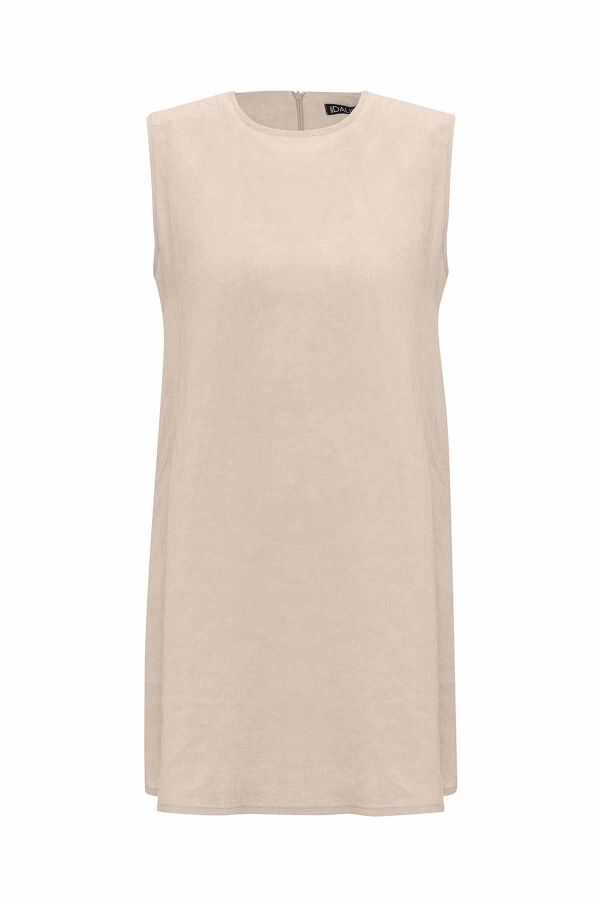 Solid Color Sleeveless Linen Tunic - 9