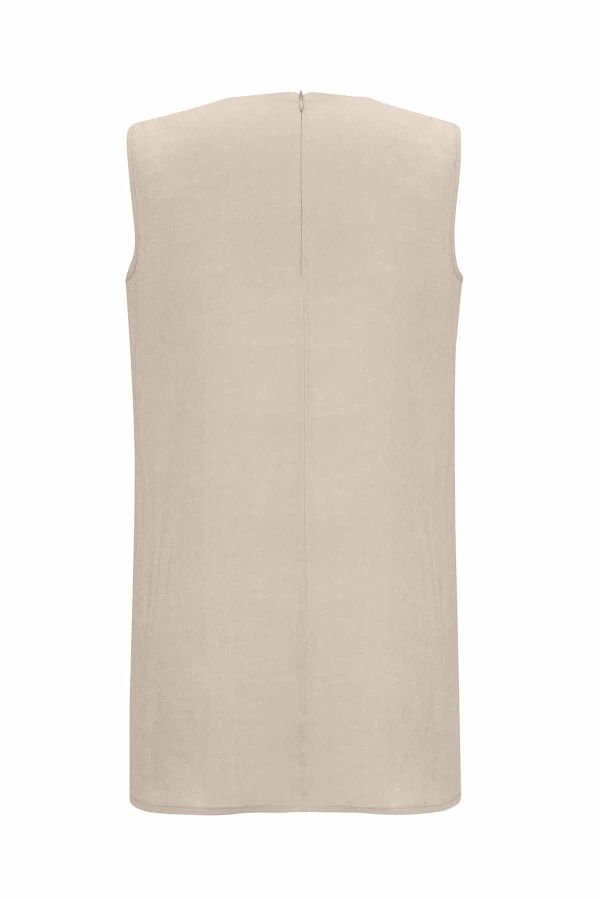 Solid Color Sleeveless Linen Tunic - 10