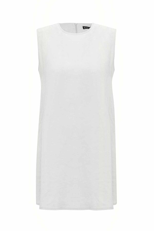 Solid Color Sleeveless Linen Tunic - 13