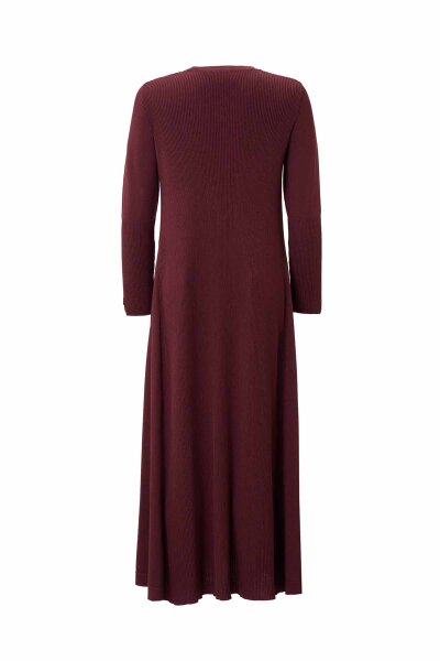 Solid Relaxed Fit Knit Dress Burgundy - 2