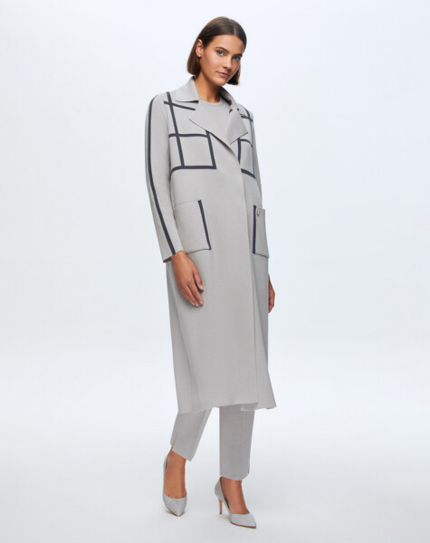 T24K-8013 Square Patterned Long Cardigan - 10