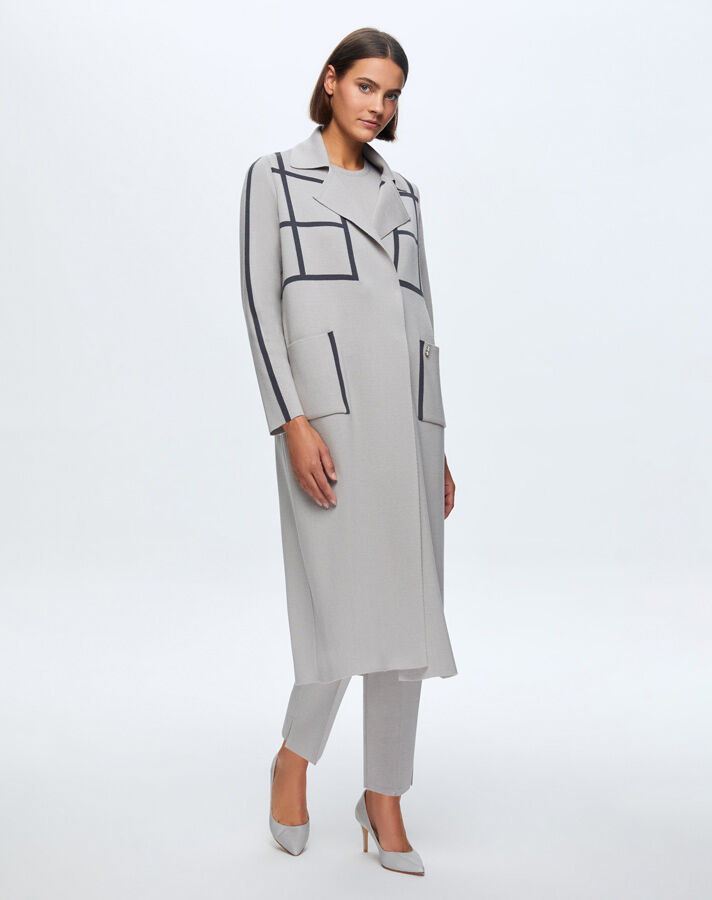 T24K-8013 Square Patterned Long Cardigan - 10