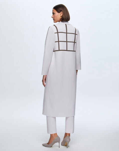T24K-8013 Square Patterned Long Cardigan - 14