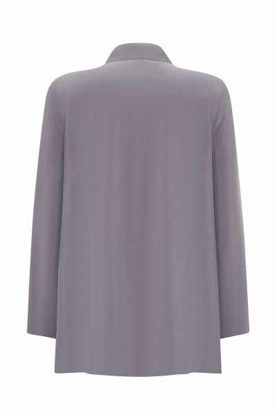 Stand Collar Zippered Long Sleeve Tunic - 8