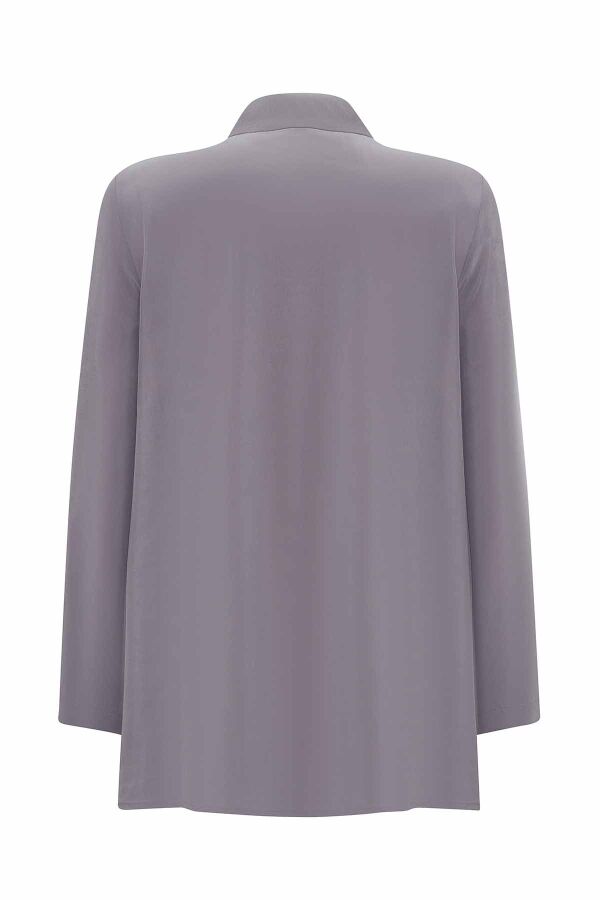 Stand Collar Zippered Long Sleeve Tunic - 8