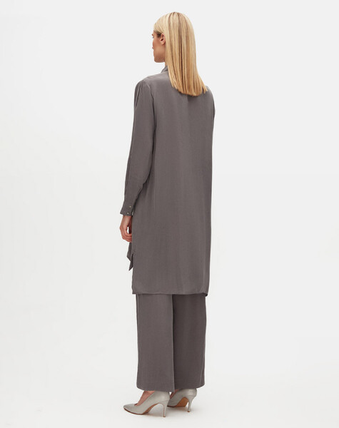 Stone Detailed Cupro Shirt - 5